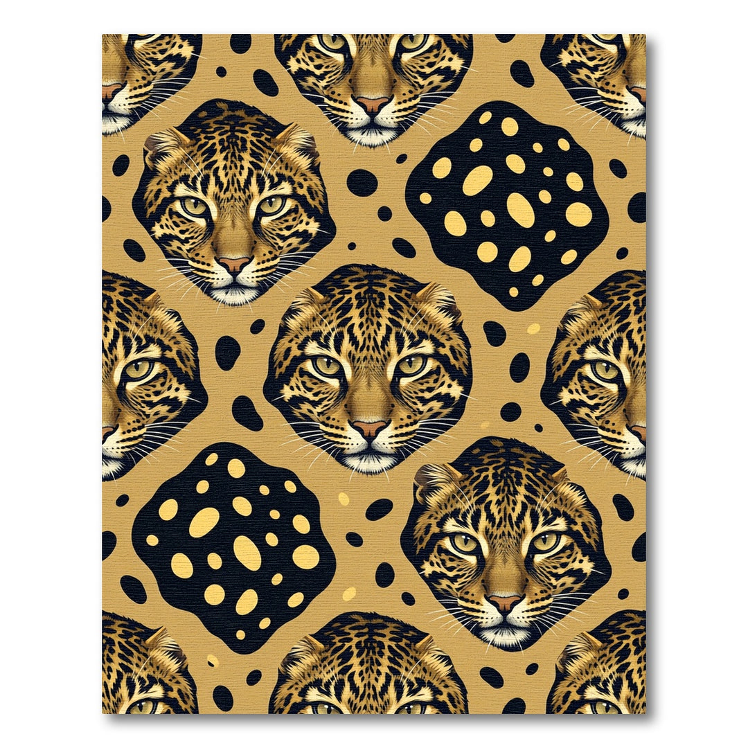 Golden Leopard Spots Abstract Rug