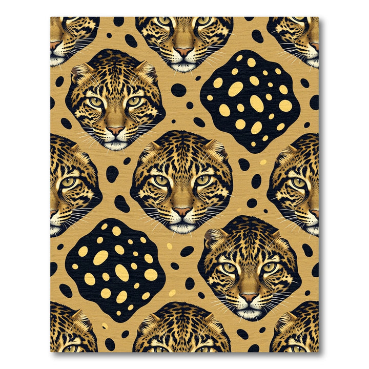 Golden Leopard Spots Abstract Rug