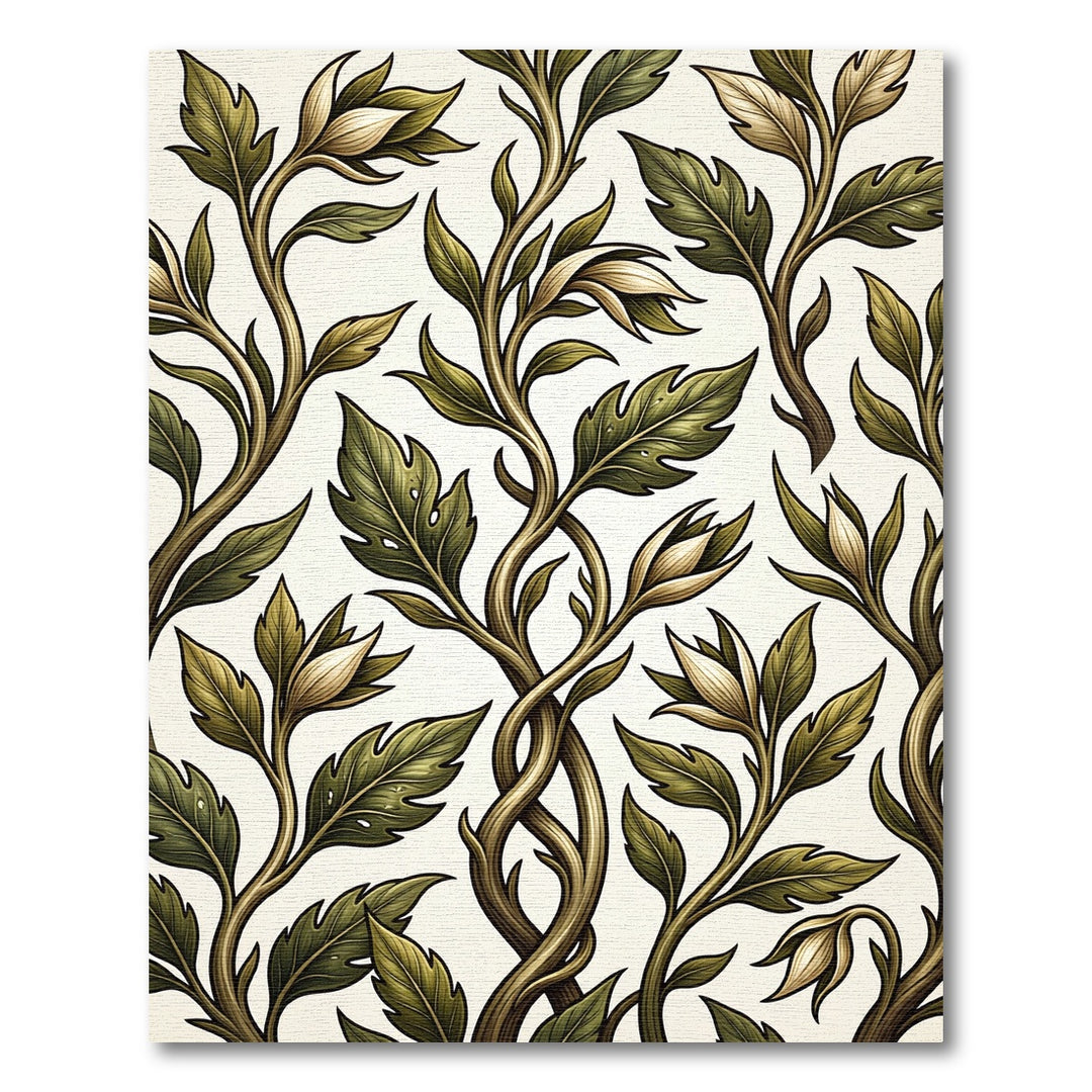 Art Nouveau Green Vines Woodland Rug