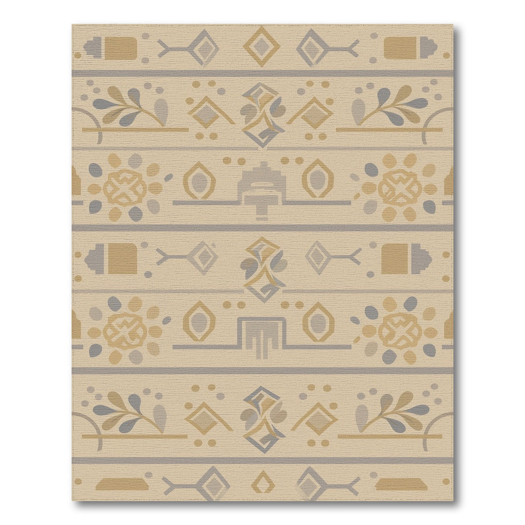 Beige Geometric Area Rug