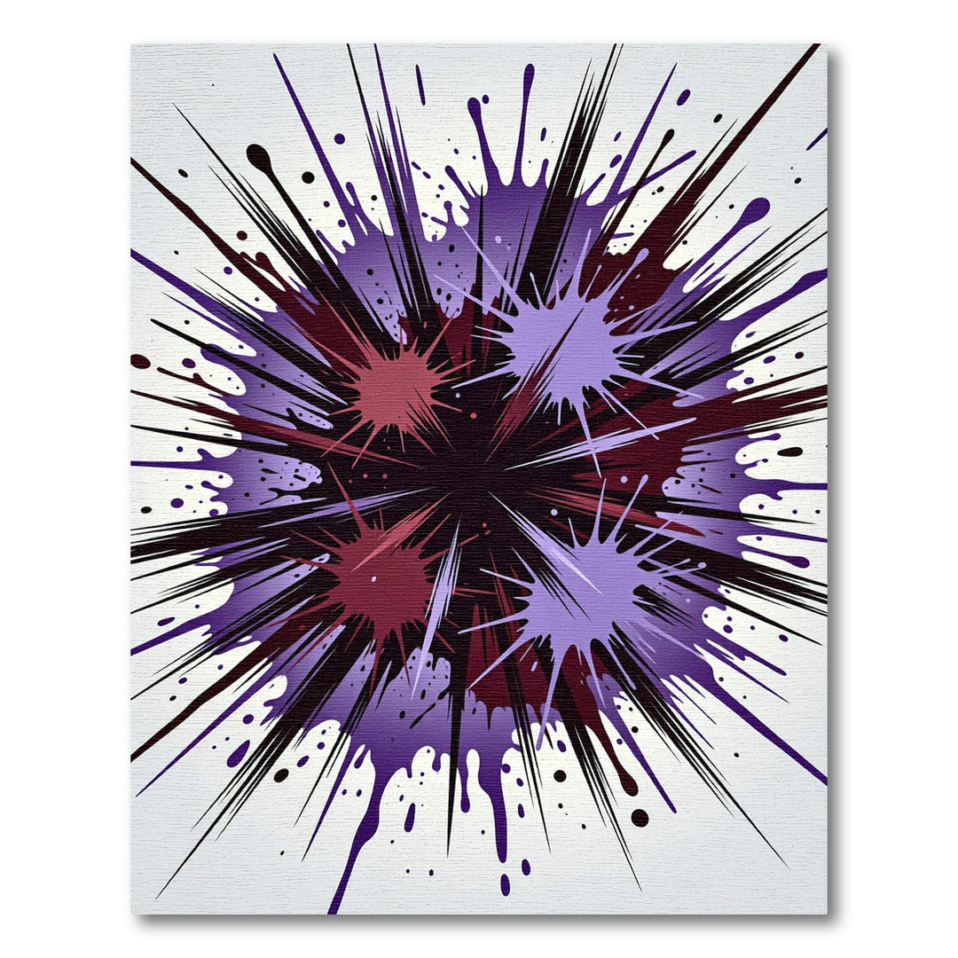 Explosive Purple Red Teal Splash Rug
