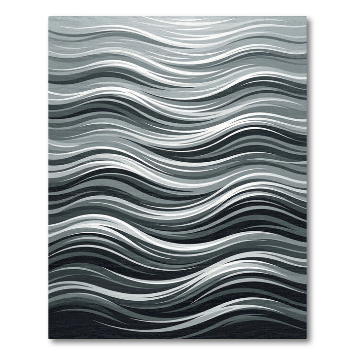 Wavy Gray Abstract Stripe Rug