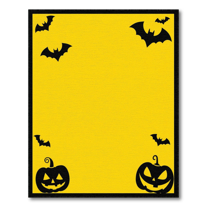 Yellow Halloween Bats and Pumpkins Area Rug