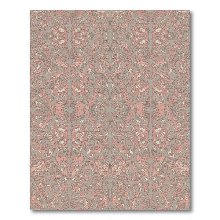 Vintage blush floral scrolling vine Rug