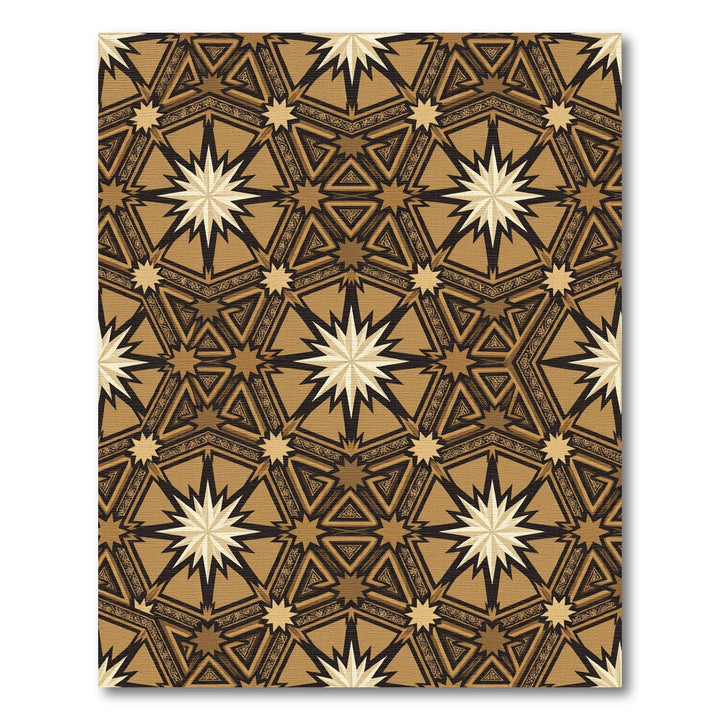 Golden Starburst Geometric Medallion Rug