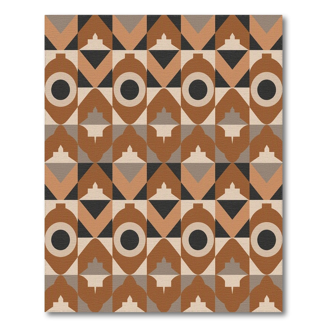 Geometric Brown Tan Area Rug