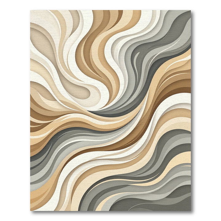 Earthy Waves Layered Abstract Rug