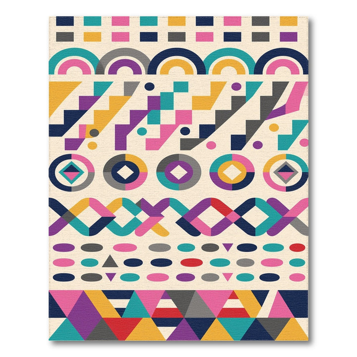 Vivid Multi-Color Geometric Modern Area Rug