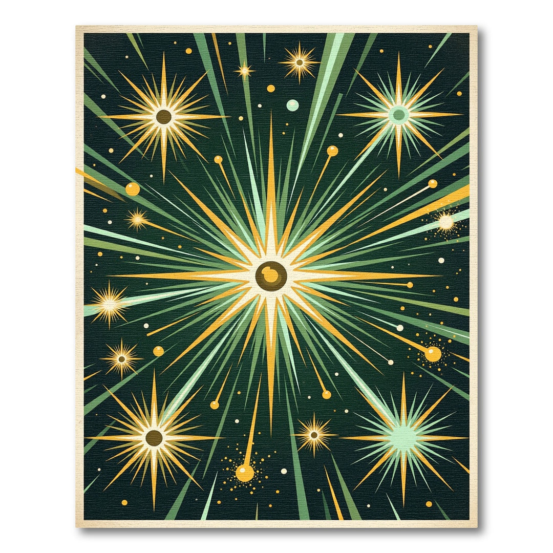Exploding Starburst Emerald Green Rug