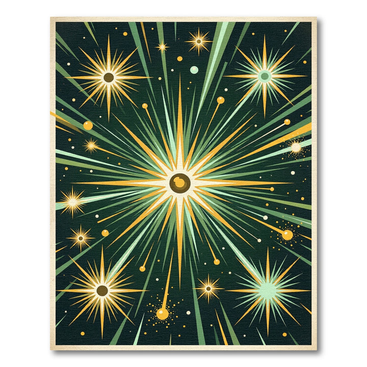 Exploding Starburst Emerald Green Rug