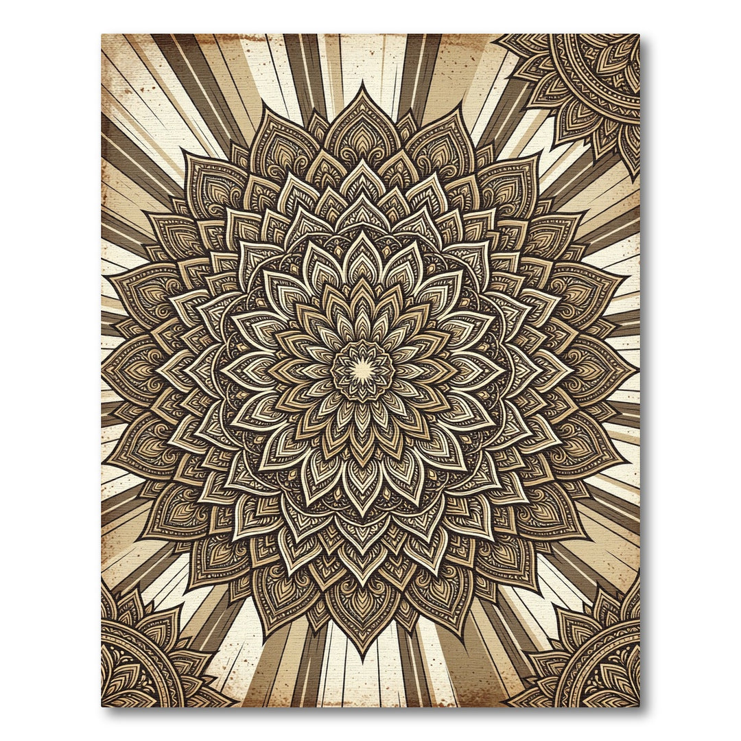 Golden Mandala Sunburst Rug