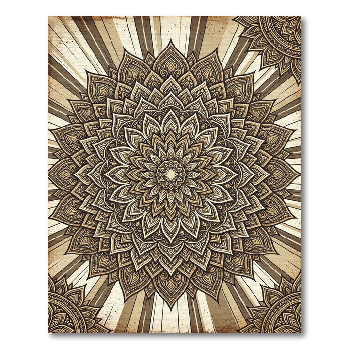 Golden Mandala Sunburst Rug