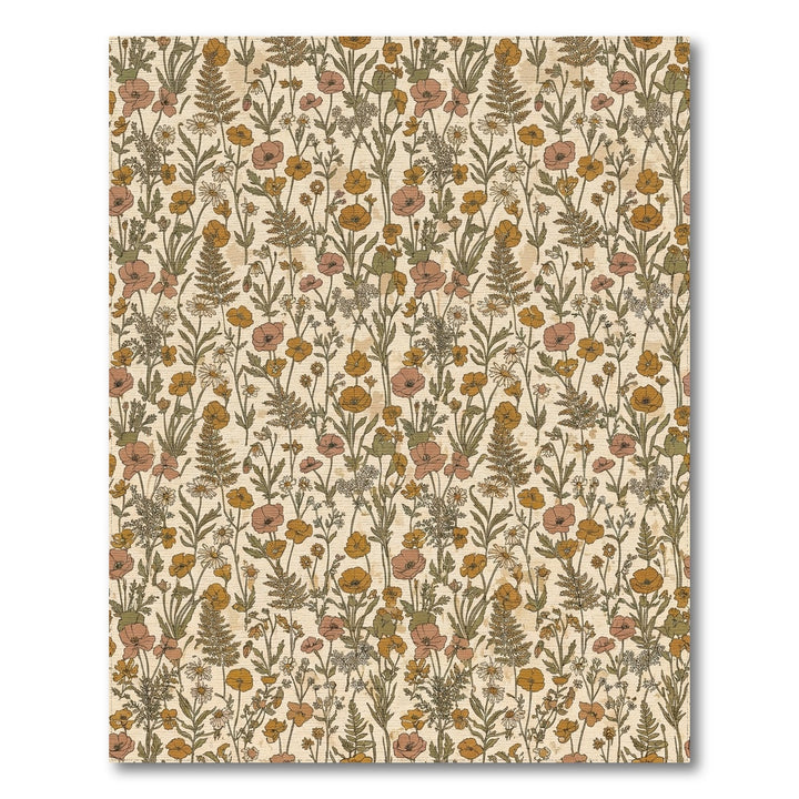 Vintage Floral Fern Meadow Rug