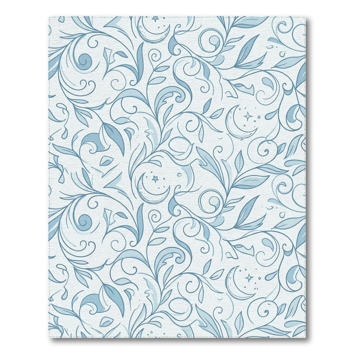 Sky Blue Crescent Moon Swirls Rug