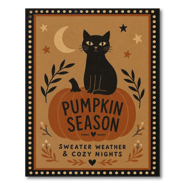 Pumpkin Season Black Cat Area Rug