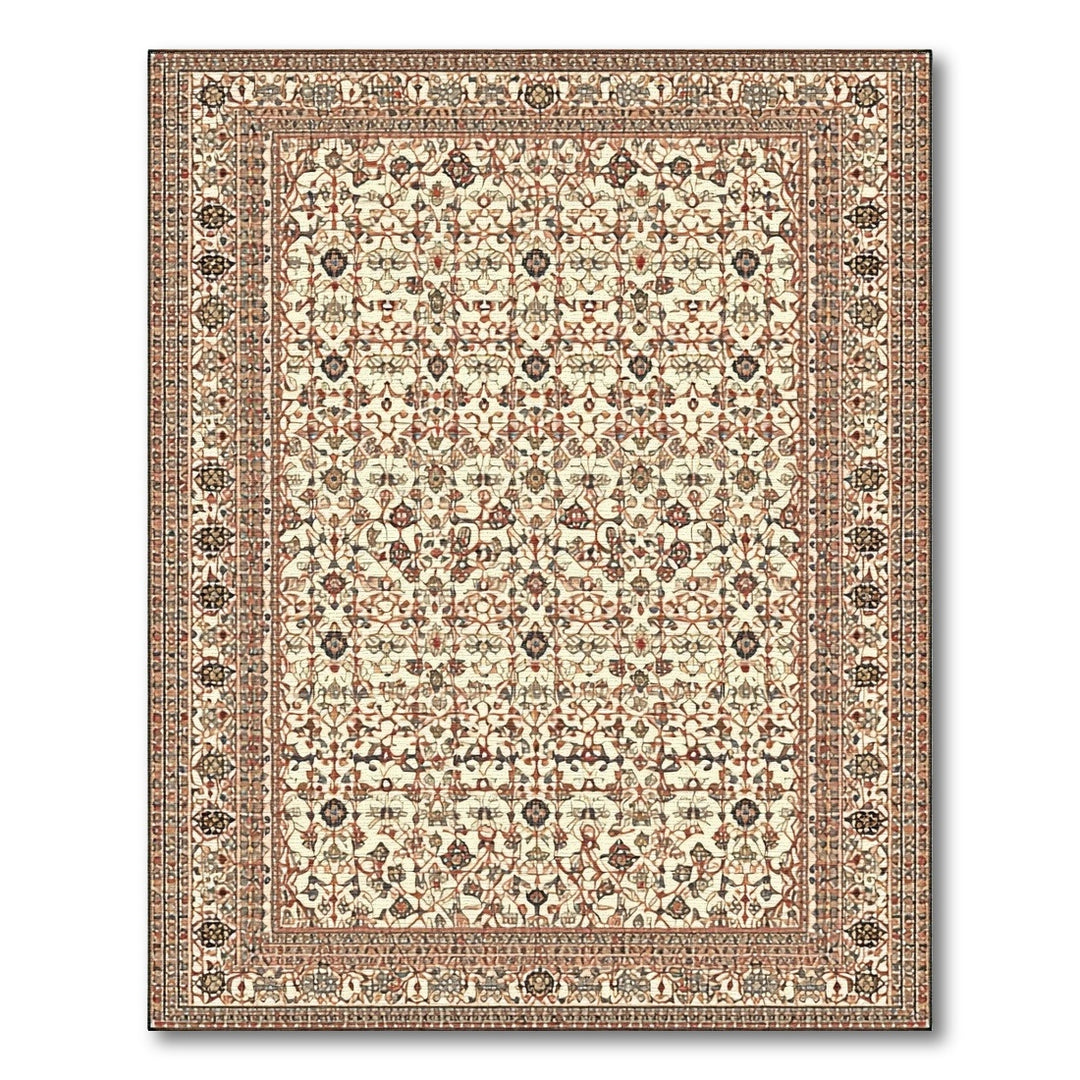 Beige Persian Medallion Area Rug