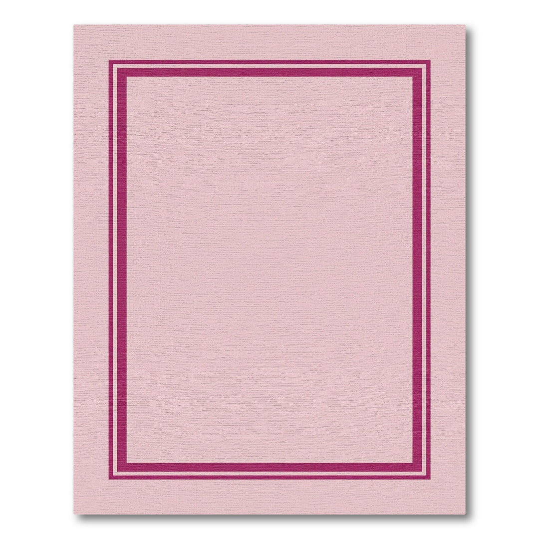 Delicate Pink Double Border Frame Rug