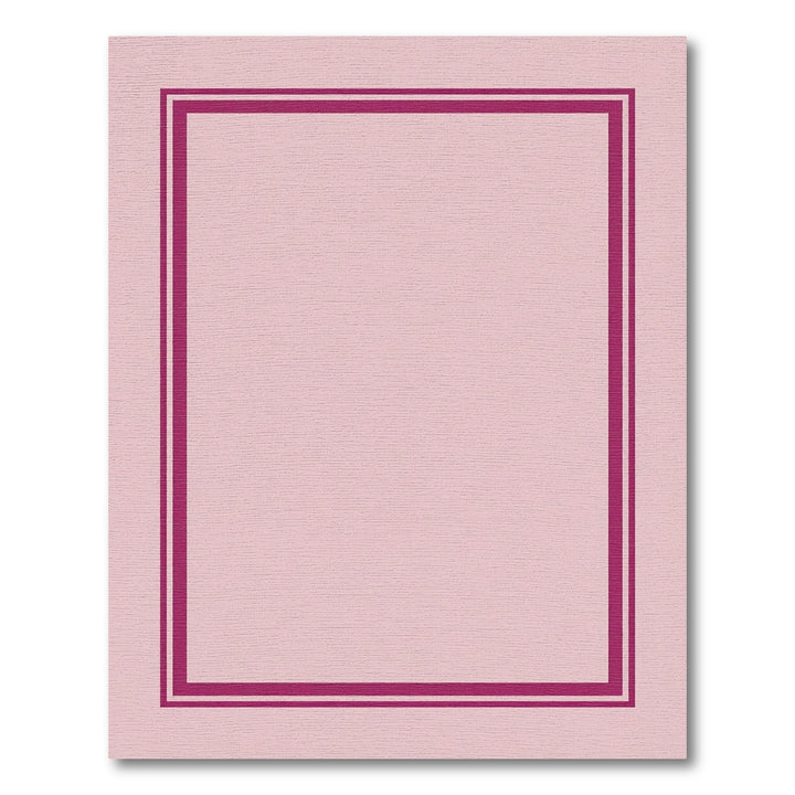 Delicate Pink Double Border Frame Rug
