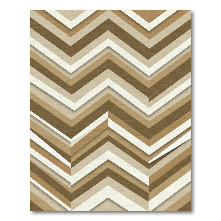 Earthy Tone Chevron Layered Stripe Rug