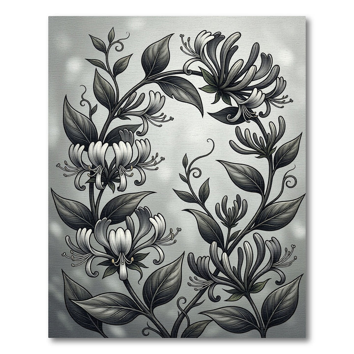 Dark Botanical Honeysuckle Swirl Rug