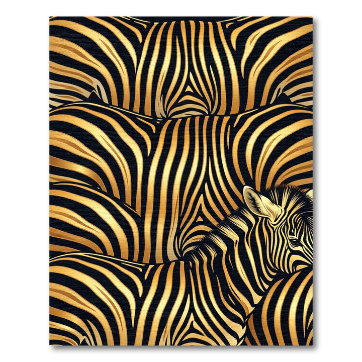 Luxurious Gold Zebra stripes Rug