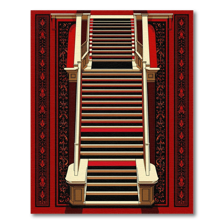 Red and Black Striped Traditional Runner Rug