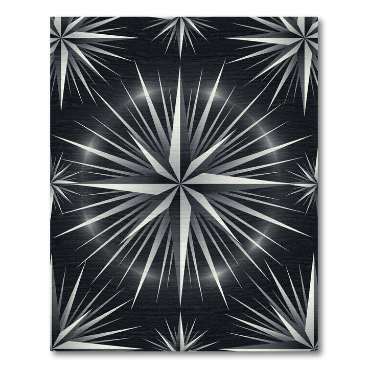 Modern Silver Starburst Geometric Rug