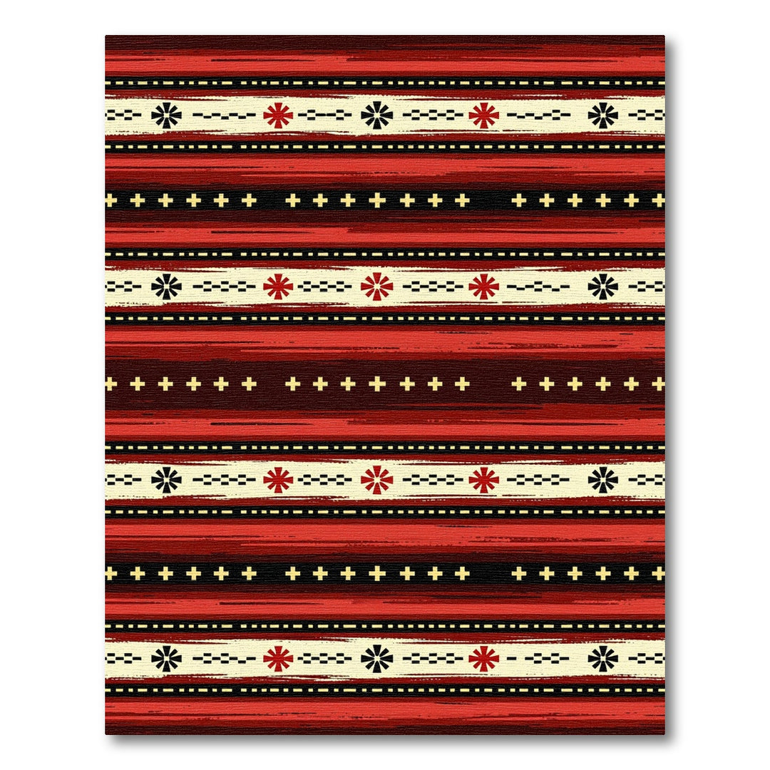 Bold Red Geometric Stripe Rug