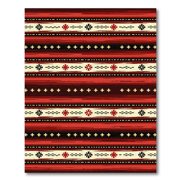Bold Red Geometric Stripe Rug