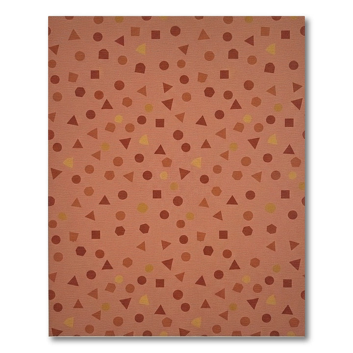 Terra Cotta Scattered Geometric Shapes Rug