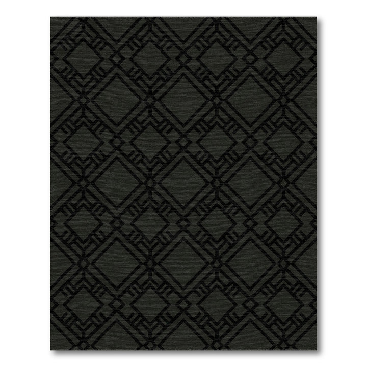 Dark Gray Geometric Diamond Art Deco Rug