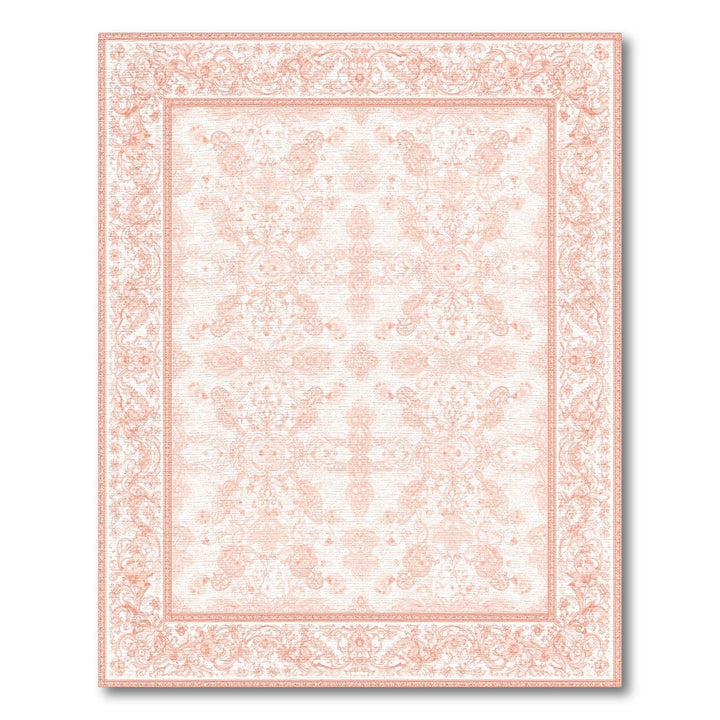 Pink Vintage Floral Area Rug