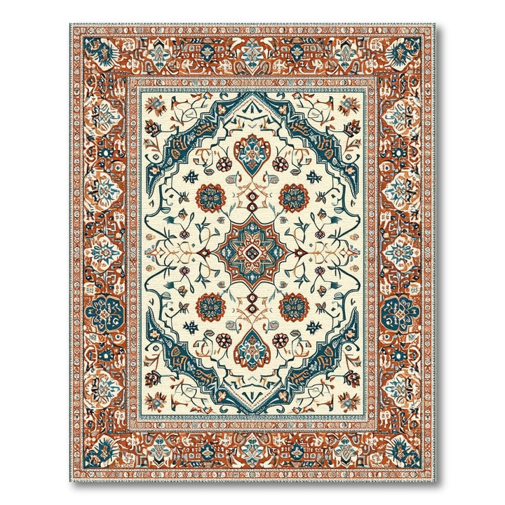 Traditional Persian Teal Blue Persian Medallion Area Rug