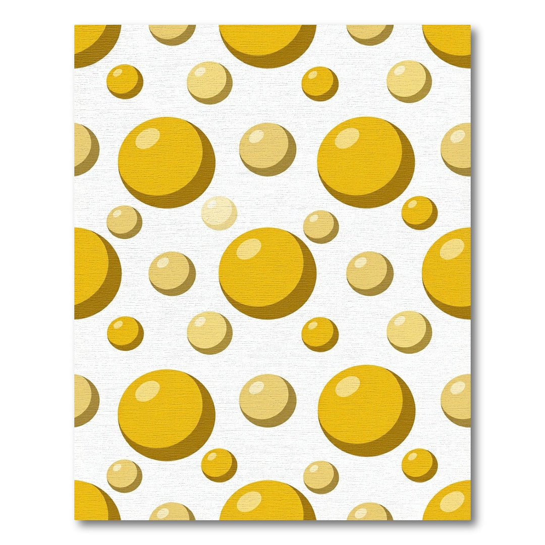Golden Yellow Bubble Ball Round Rug