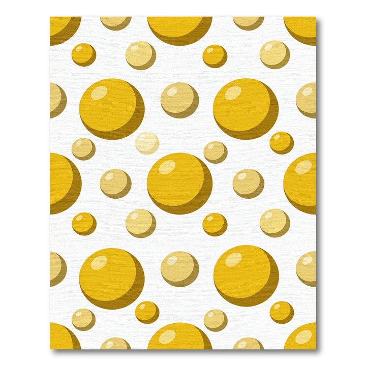 Golden Yellow Bubble Ball Round Rug