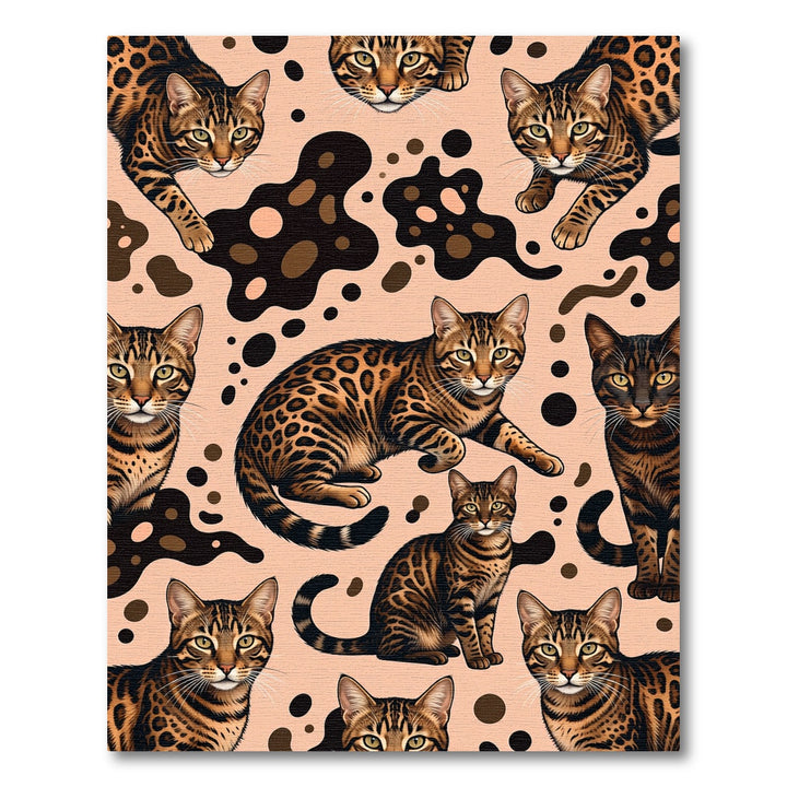 Bengal Cat Pop Art Abstraction Rug