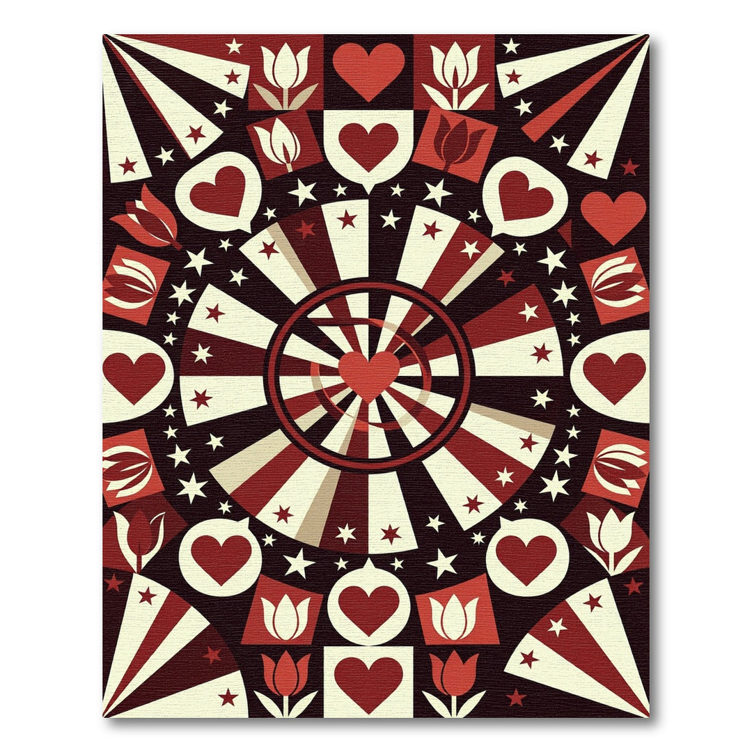 Vibrant Heart Tulip Sunburst Rug