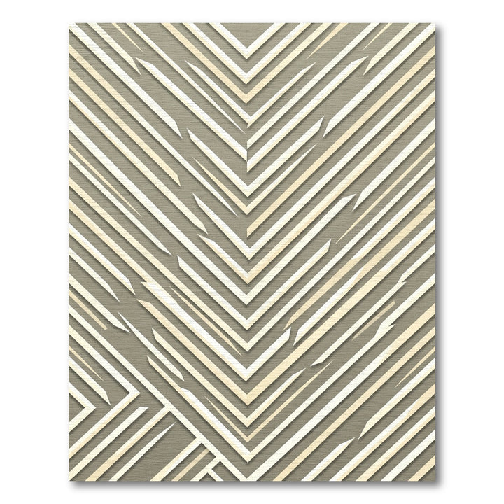 Chevron Lines Beige Abstract Rug