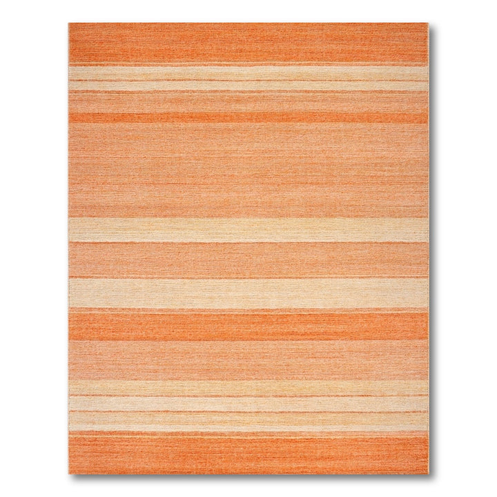 Orange Striped Geometric Area Rug