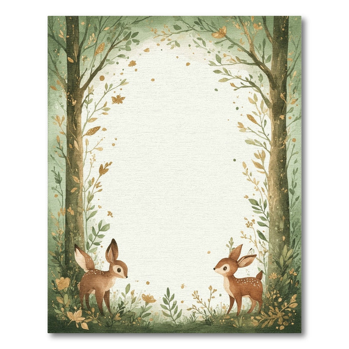Whimsical Forest Fawns Kids Area Rug