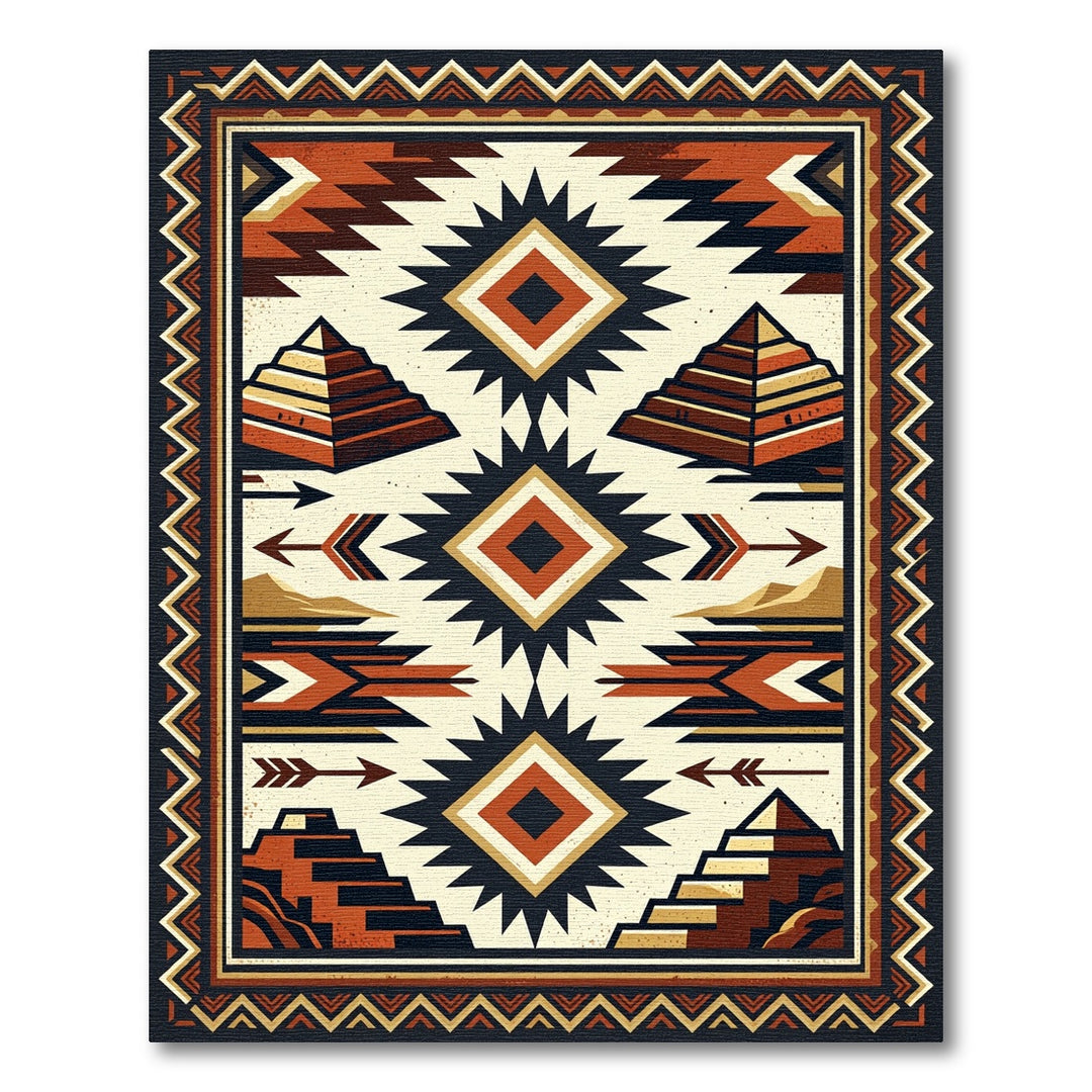 Southwestern Terracotta Pyramid Rug