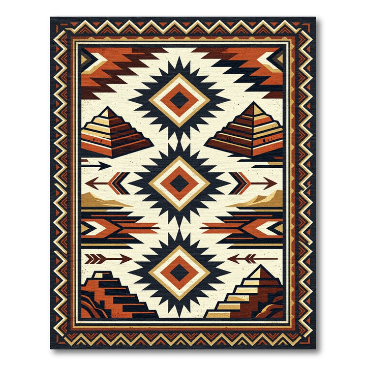Southwestern Terracotta Pyramid Rug