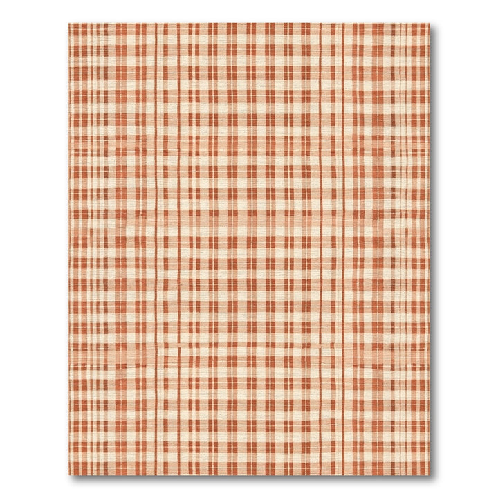 Geometric Modern Orange Checkered Plaid Area Rug