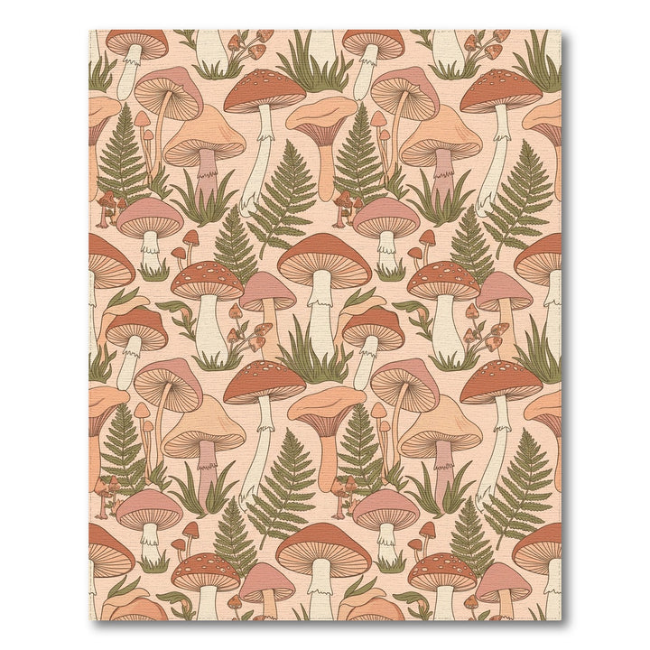 Groovy Mushroom Fern Garden Rug