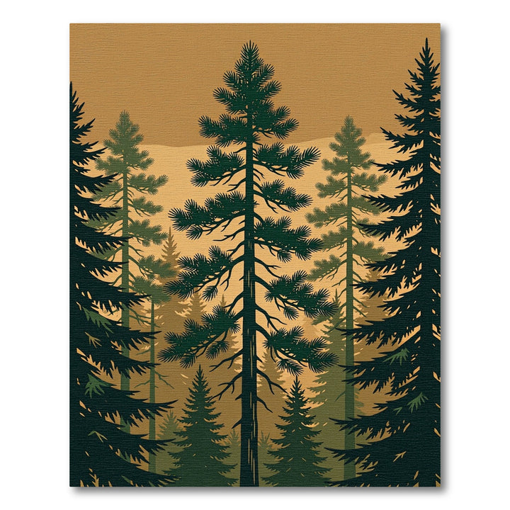 Evergreen Forest Silhouette Rug