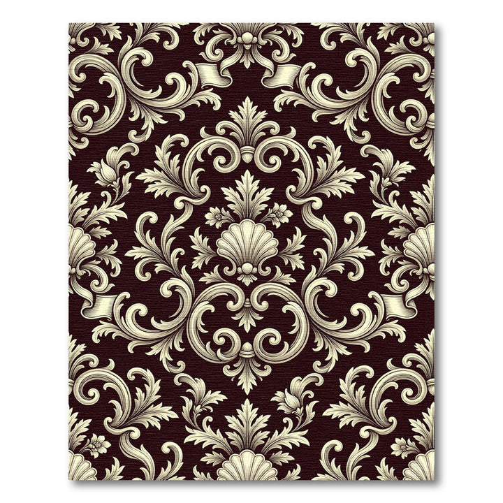 Cream Rococo Scrollwork Cream Swirls Rug