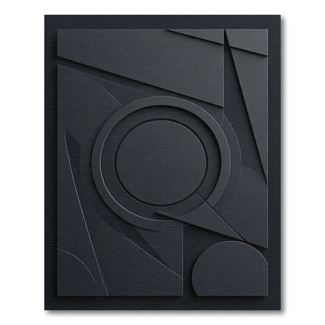 Chic Dark Geometric Abstract Rug
