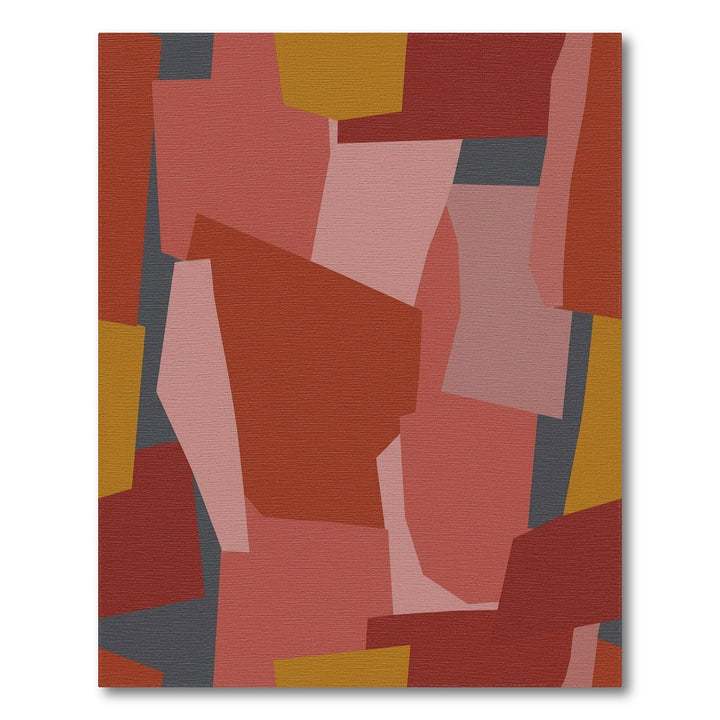 Terracotta Ochre Dusty Rose Collage Rug