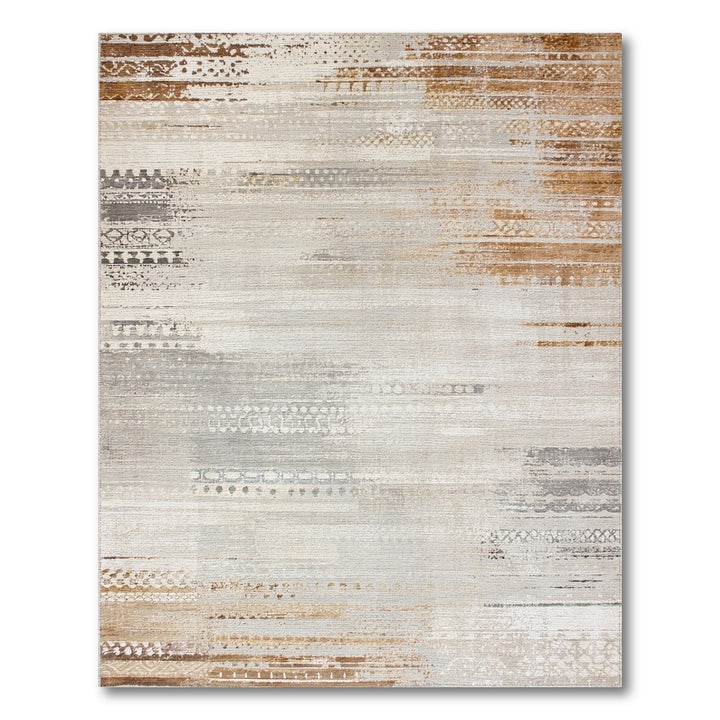 Brown and Tan Distressed Vintage Brown Area Rug