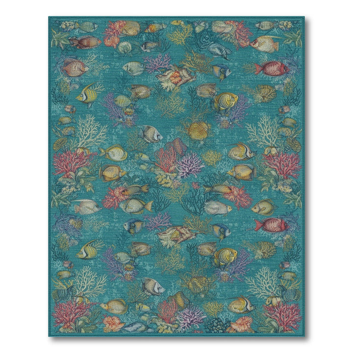 Coastal Fish Coral Area Rug